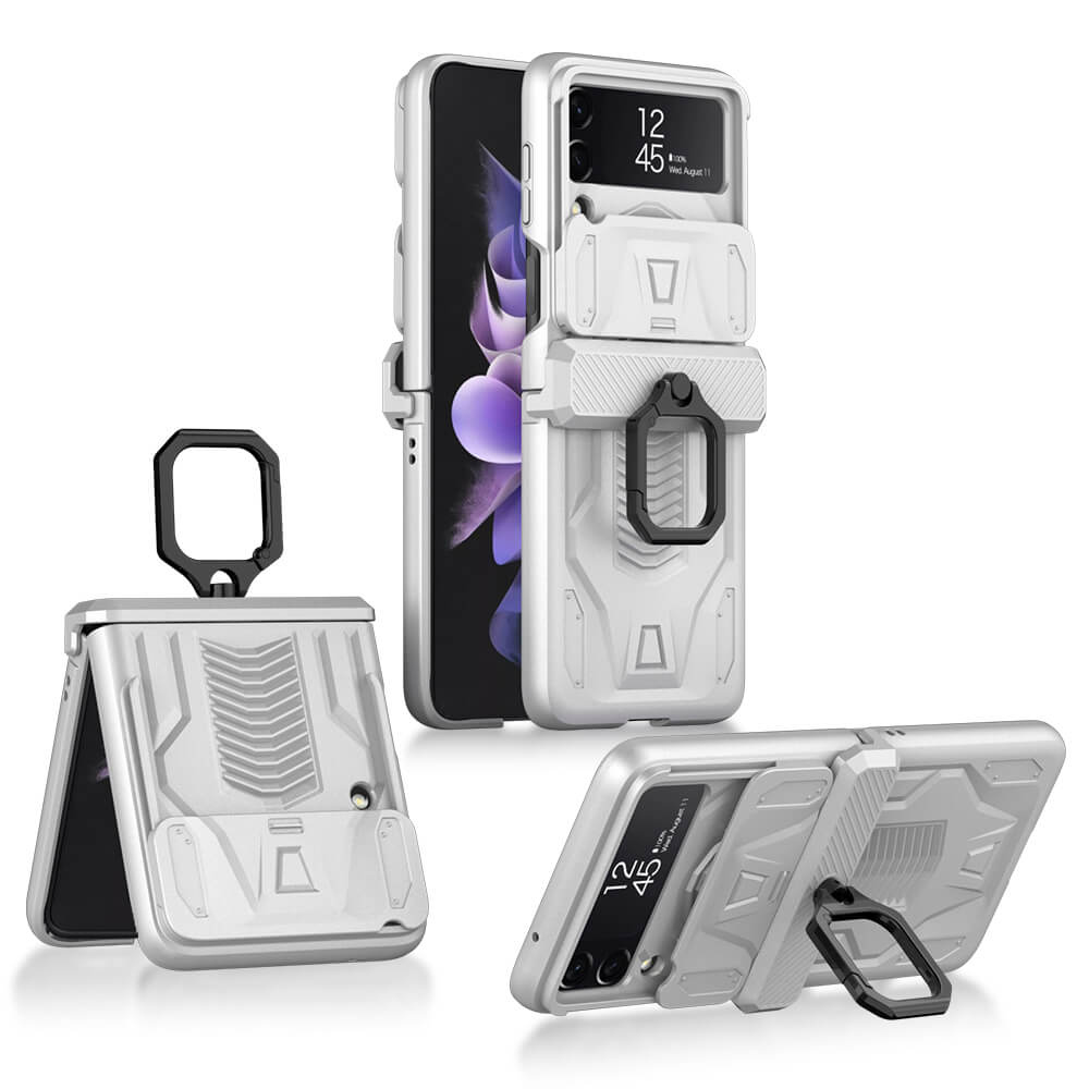 Levně GKK CAMSHIELD Ochranný kryt pro Samsung Galaxy Z Flip 3 5G stříbrný