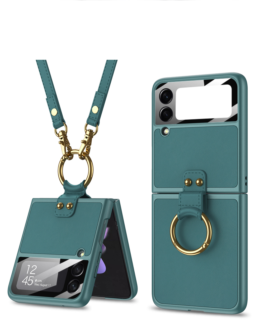Levně GKK LANYARD Kryt s řemínkem Samsung Galaxy Z Flip 3 5G zelený