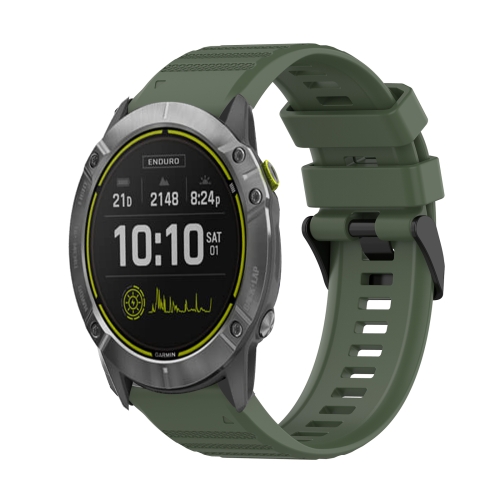 Levně SILICONE Řemínek pro Garmin Enduro 2 / Tactix 7 tmavě zelený