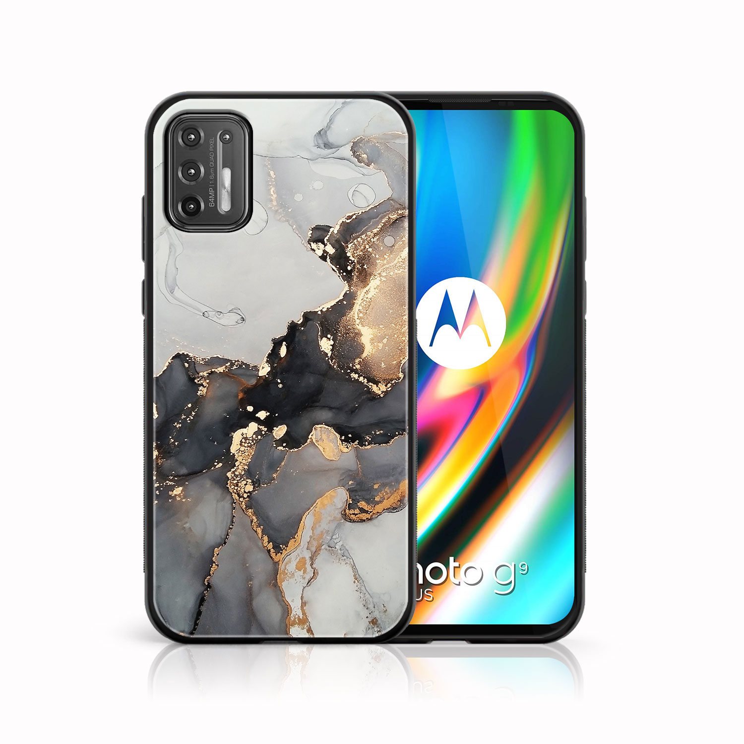 Levně MY ART Silikonový kryt Motorola Moto G9 Plus GREY MARBLE (140)