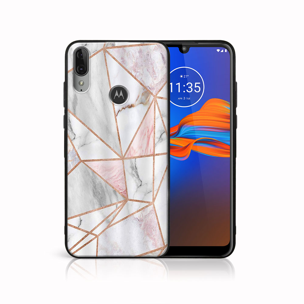 Levně MY ART Silikonový obal Motorola Moto E6 Plus PINK MARBLE (143)