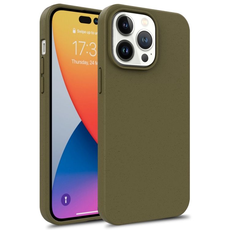 Levně ECO RUBBER Ochranný obal Apple iPhone 14 Pro tmavě zelené