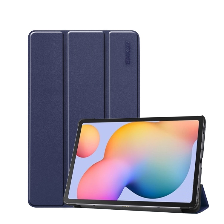 ENKAY LEATHER Zaklápací obal pre Samsung Galaxy Tab S6 Lite 2024 / S6 Lite 2022 / S6 Lite tmavomodrý