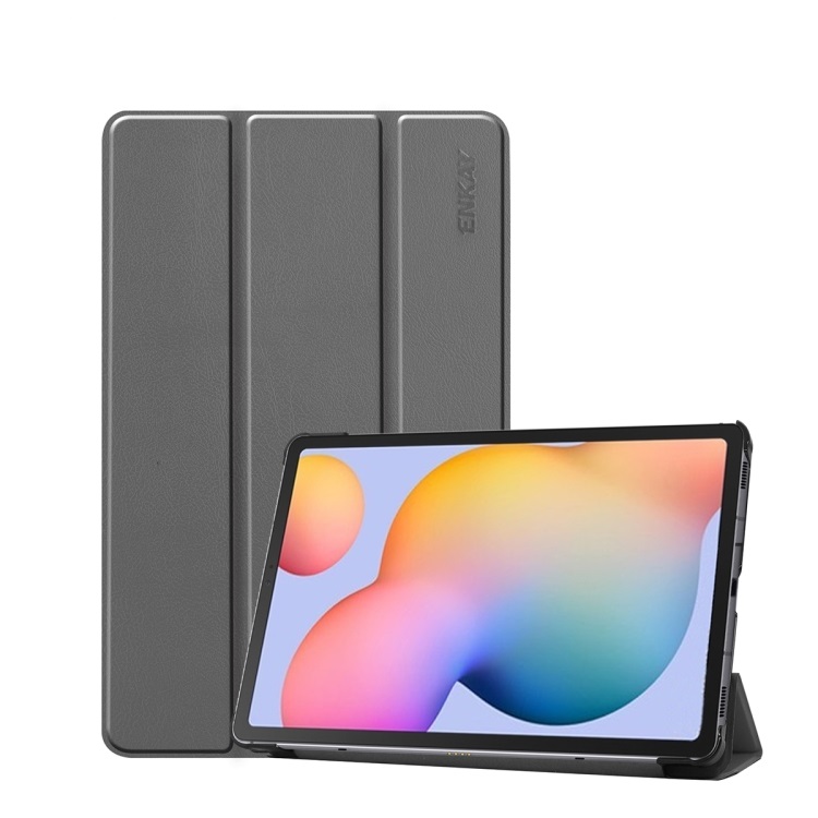 ENKAY LEATHER Zaklápací obal pre Samsung Galaxy Tab S6 Lite 2024 / S6 Lite 2022 / S6 Lite šedý
