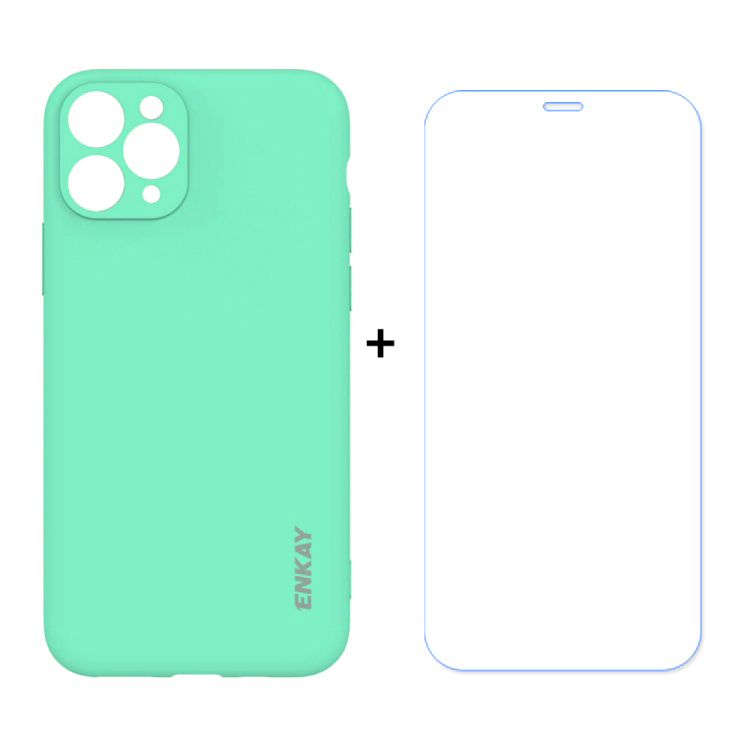 Levně ENKAY Obal + tvrzené sklo Apple iPhone 11 Pro zelený