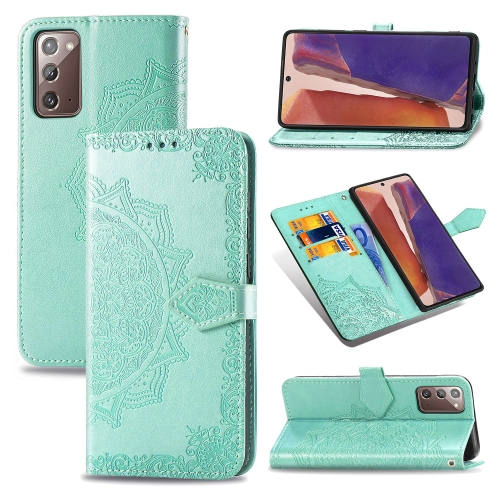 FORCELL ART Peňaženkový kryt Samsung Galaxy Note 20 ORNAMENT zelený