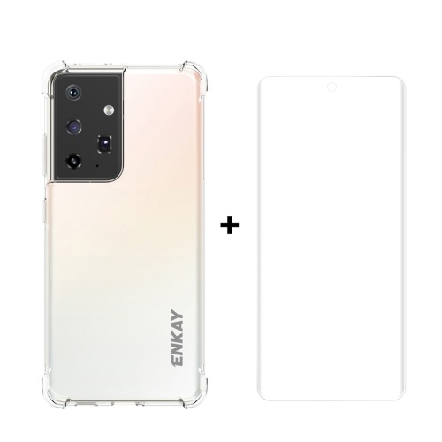 ENKAY Průhledný obal + ochranná fólie Samsung Galaxy S21 Ultra 5G