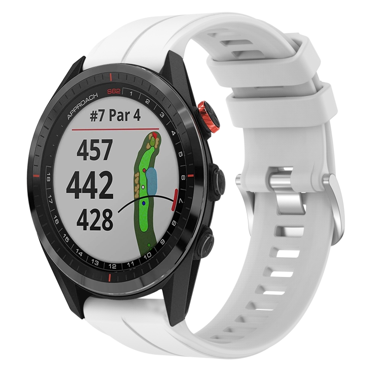 Levně SILICONE Vyměnitelný řemínek pro Garmin Approach S62 bílý