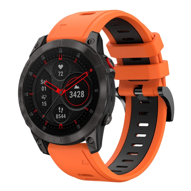 Levně DOUBLE - COLOR RUBBER Řemínek pro Garmin Epix Gen 2 (2. generace) oranžový