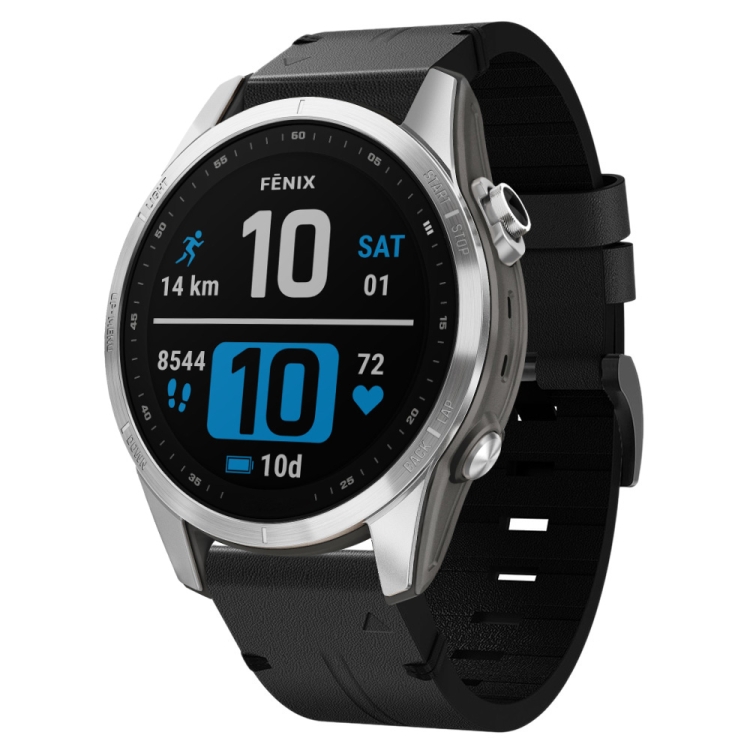 Levně LEATHER Kožený řemínek pro Garmin Fenix 7S / 7S Pro / 7S Solar / 7S Sapphire černý