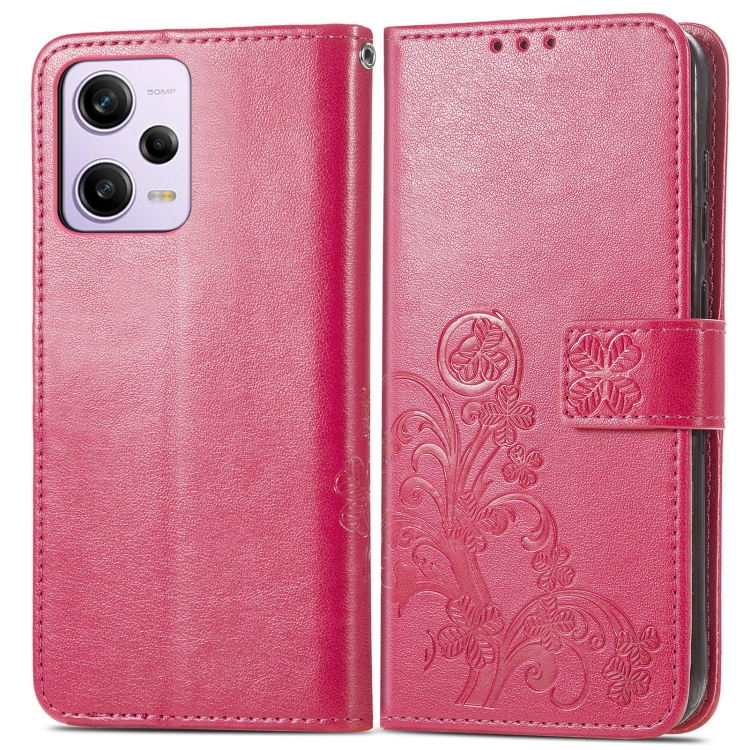 Levně ART FLOWERS Peněženkový kryt Xiaomi Redmi Note 12 5G tmavě růžový
