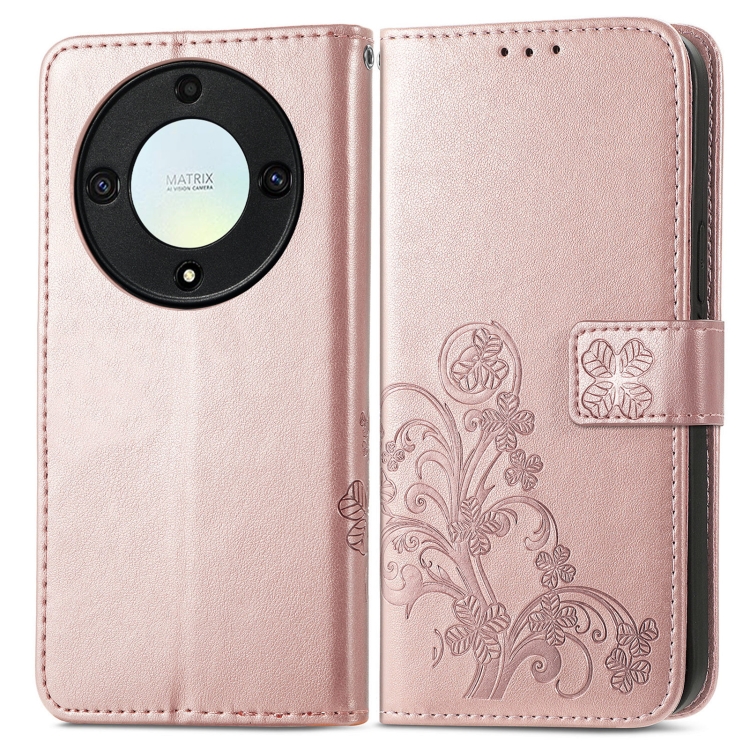 Levně ART FLOWERS Peněženkový kryt Honor Magic5 Lite světle růžový
