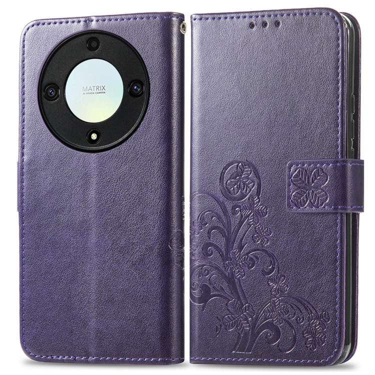 Levně ART FLOWERS Peněženkový kryt Honor Magic5 Lite fialový