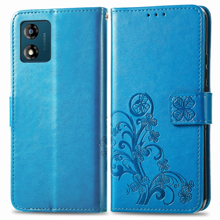 Levně ART FLOWERS Peněženkový kryt Motorola Moto E13 modrý