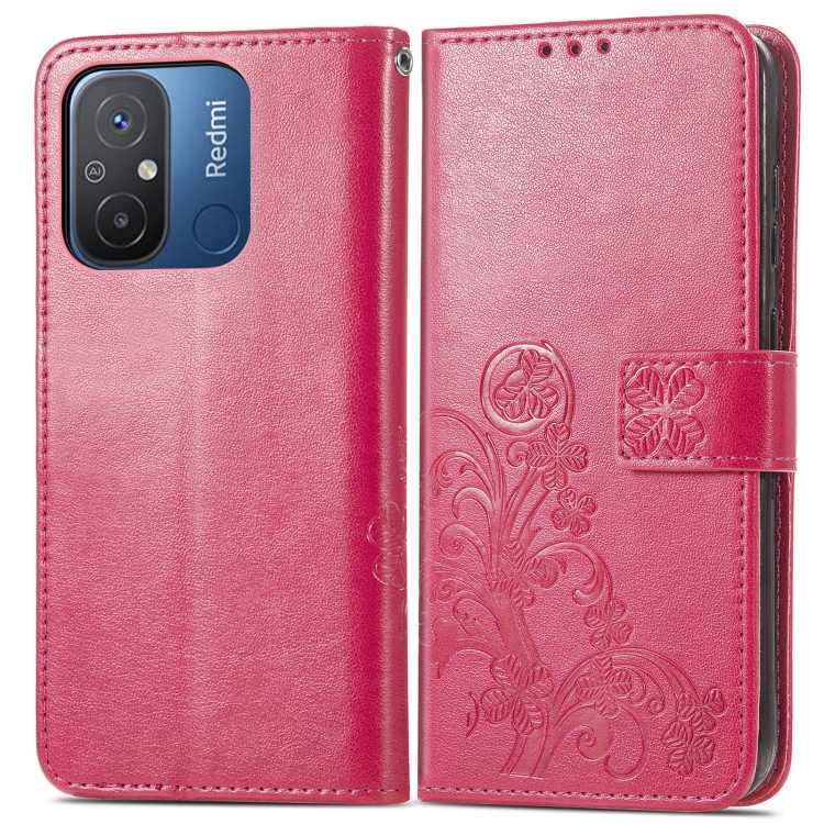 Levně ART FLOWERS Peněženkový kryt Xiaomi Redmi 12C tmavě růžový