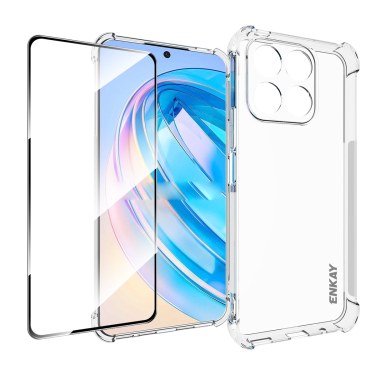 Levně ENKAY SET Průhledný obal + 3D ochranné sklo Honor X8a
