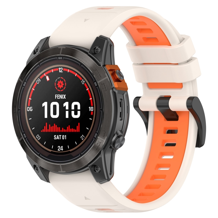 Levně SPORTY Univerzální řemínek pro Garmin Fenix 7 Pro / 7 Pro Solar / 7 Pro Sapphire béžový-oranžový