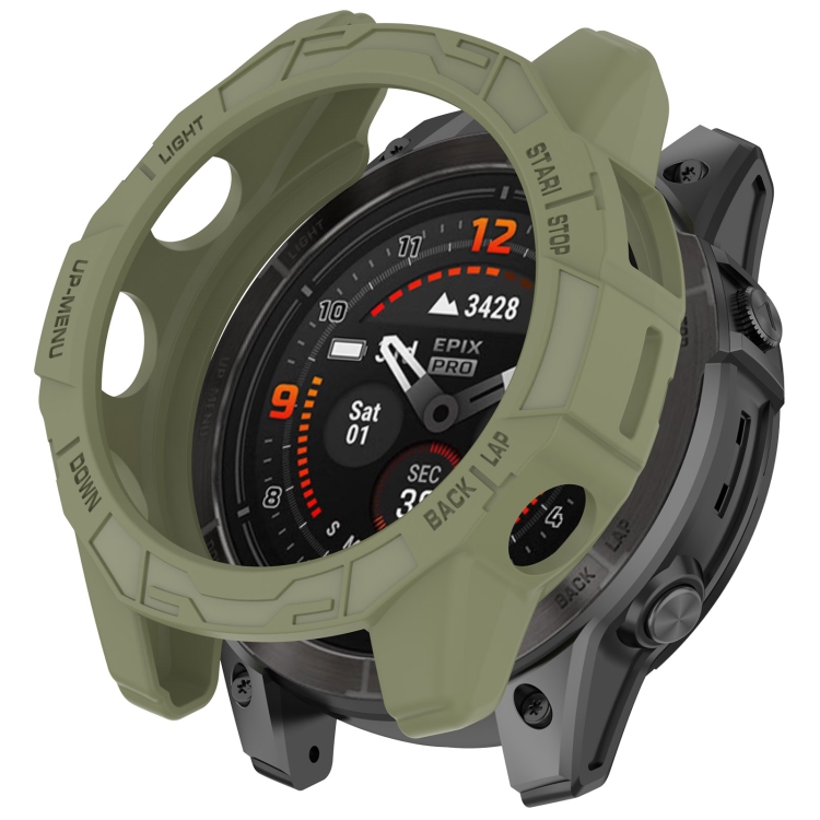 TPU HALF COVER Obal pro Garmin Fenix 7S / Fenix 7S Pro zelený