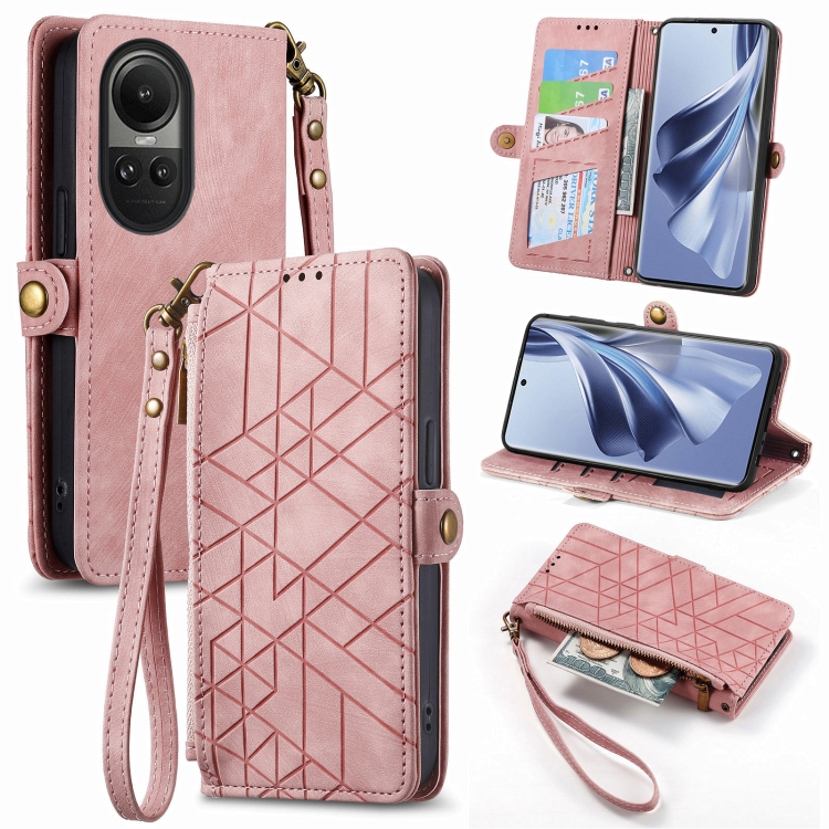 Levně GEOM Peněženkové pouzdro pro Oppo Reno10 5G / Reno 10 Pro 5G růžové