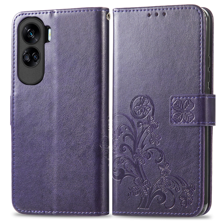 Levně ART FLOWERS Peněženkový kryt Honor 90 Lite 5G fialový