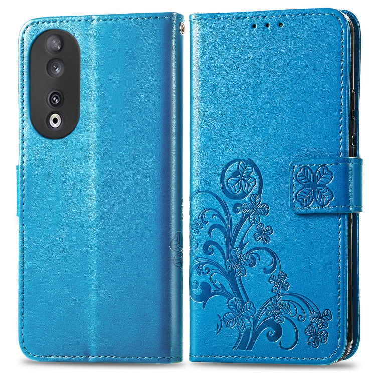 Levně ART FLOWERS Peněženkový kryt Honor 90 5G modrý