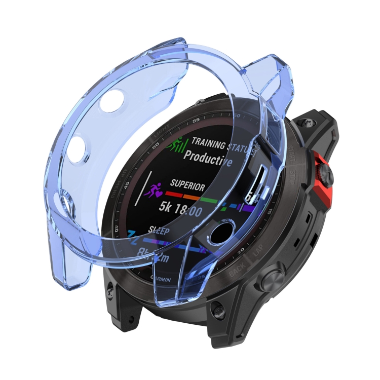 Levně TPU HALF COVER Obal pro Garmin Fenix 7S Pro modrý