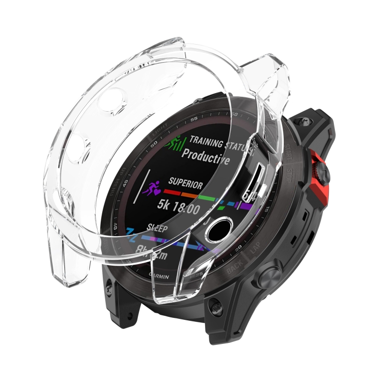 Levně TPU HALF COVER Obal pro Garmin Fenix 7S Pro průhledný