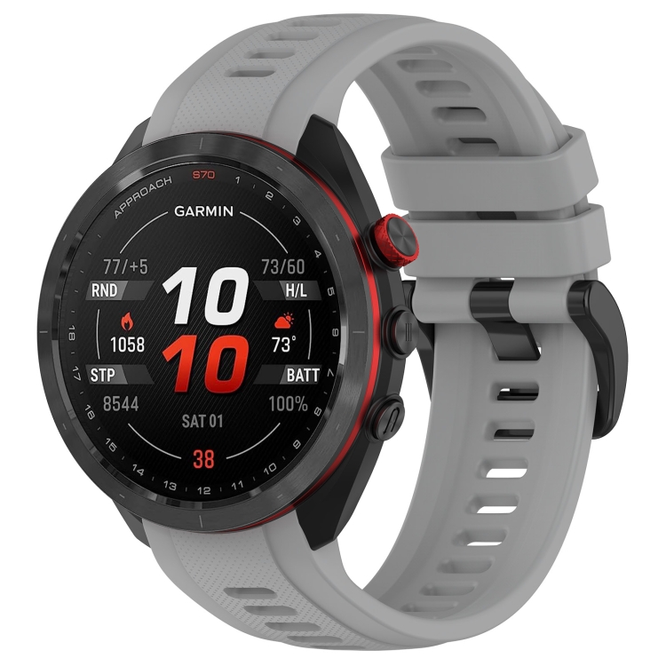 Levně SILICONE Řemínek pro Garmin Approach S70 - 47mm šedý