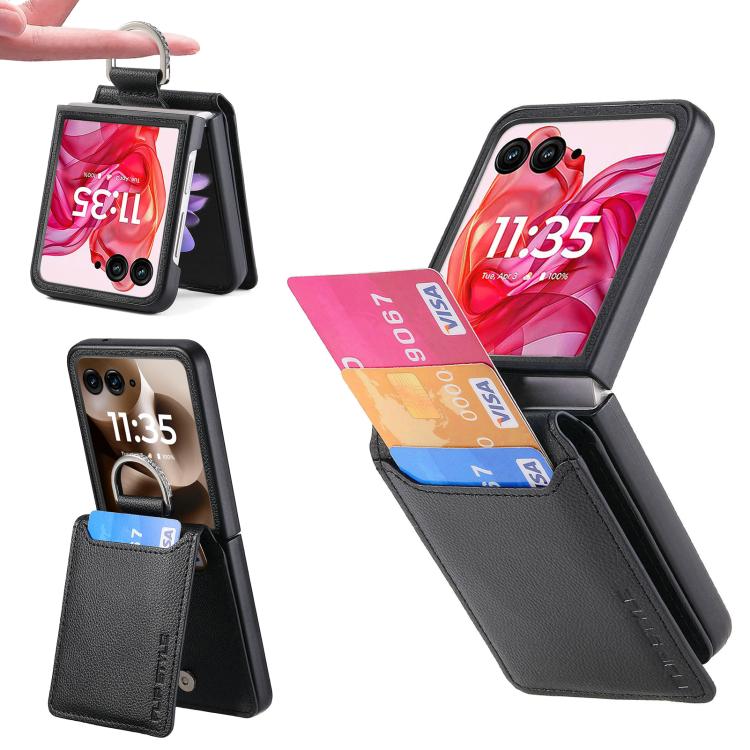 Levně CARD Kryt s přihrádkami na karty Motorola Razr 60 / Razr 70 černý