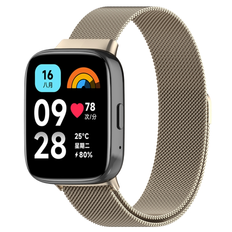 Levně MILANESE Kovový řemínek pro Xiaomi Redmi Watch 3 Active STARLIGHT