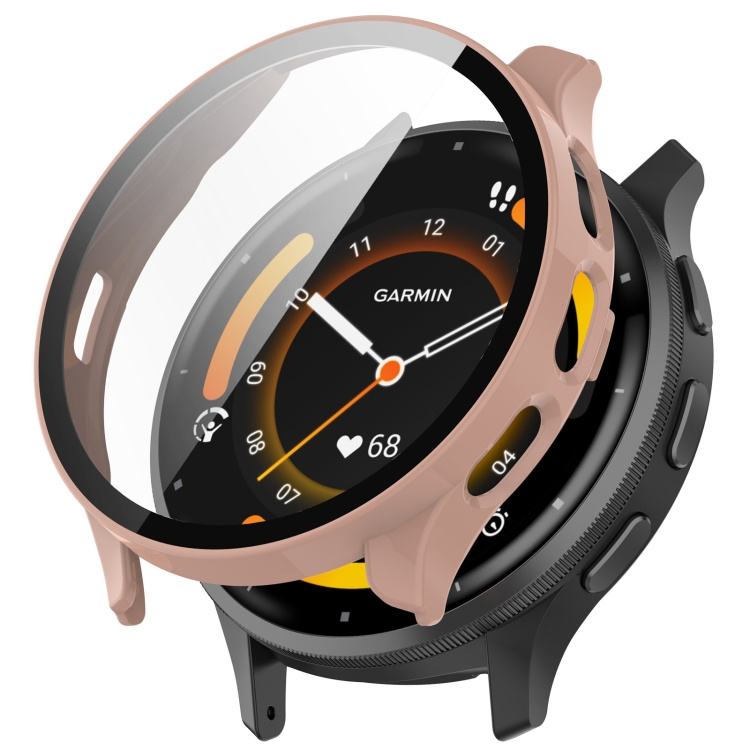 Levně PC FULL COVER Plastový kryt se sklem pro Garmin Venu 3S růžový