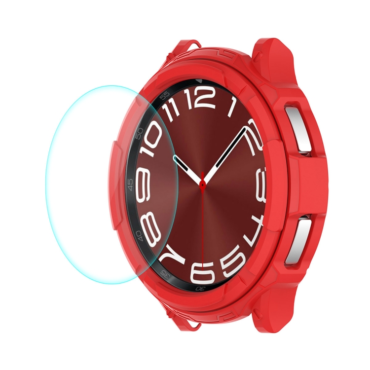 ENKAY TPU FULL BODY Kryt se sklem Samsung Galaxy Watch 6 Classic 43mm červený