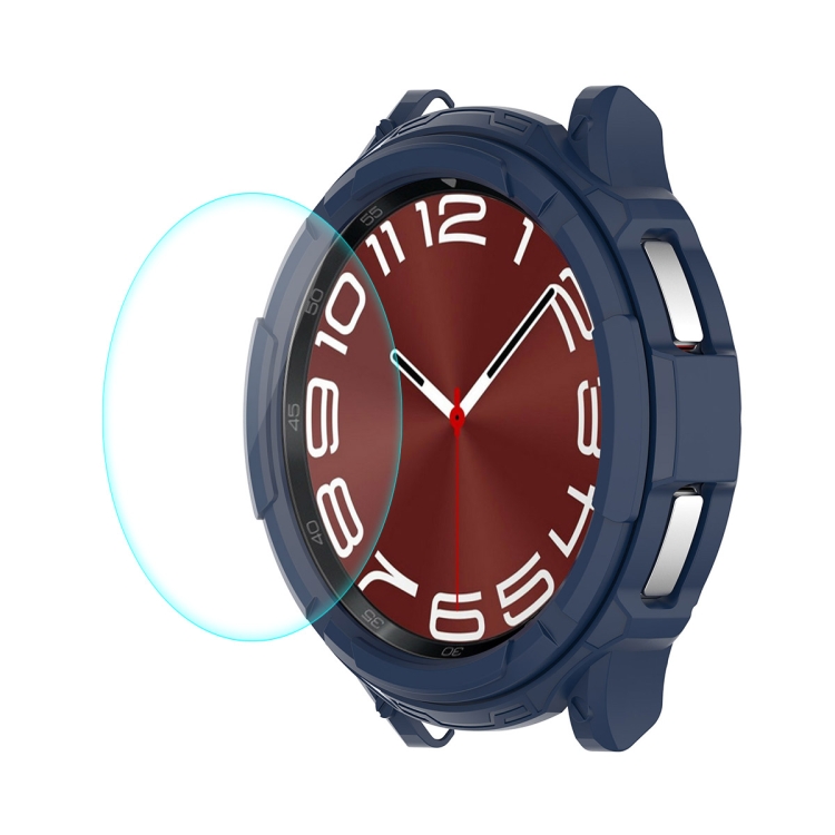 ENKAY TPU FULL BODY Kryt se sklem Samsung Galaxy Watch 6 Classic 43mm modrý