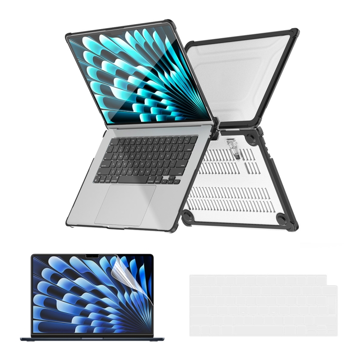 Levně ENKAY RUGGED Ochranný set pro Apple MacBook Air 15" M2 / M3 (A2941 / A3114) černý