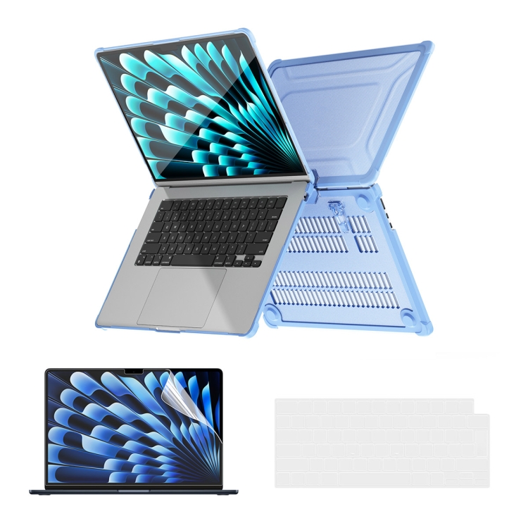Levně ENKAY RUGGED Ochranný set pro Apple MacBook Air 15" M2 / M3 (A2941 / A3114) světle modrý