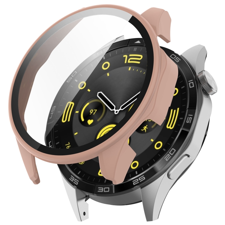 PC FULL COVER Plastový kryt se sklem pro Huawei Watch GT 4 46mm růžový