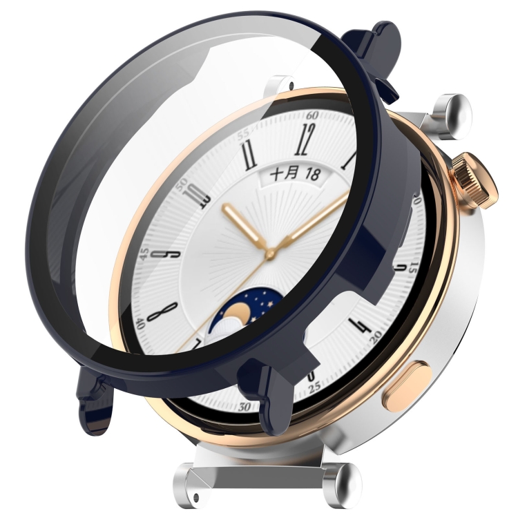 PC FULL COVER Plastový kryt se sklem pro Huawei Watch GT 4 41mm modrý