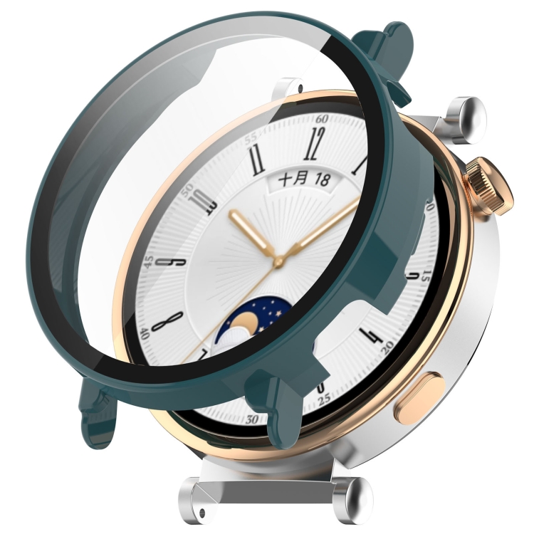 PC FULL COVER Plastový kryt se sklem pro Huawei Watch GT 4 41mm zelený