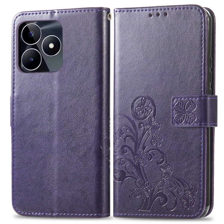 Levně ART FLOWER S Peněženkový obal pro Realme C53 fialový