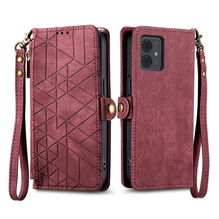 GEOM Peněženkové pouzdro pro Motorola Moto G14 červené