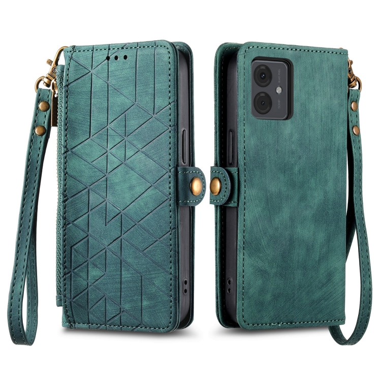 GEOM Peněženkové pouzdro pro Motorola Moto G14 zelené