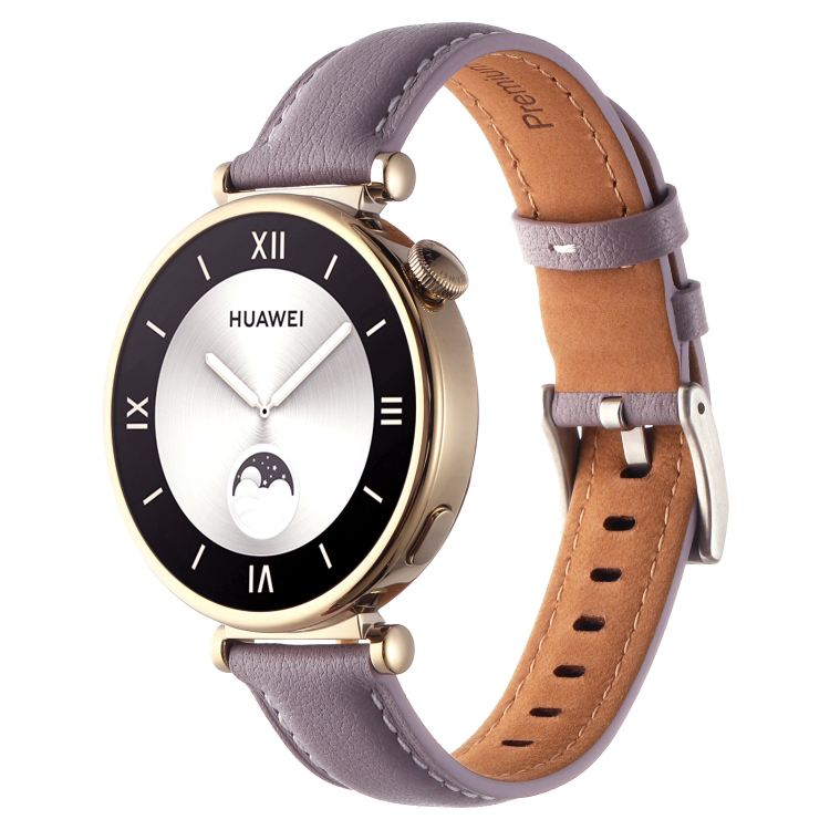 Levně LEATHER Kožený řemínek pro Huawei Watch GT 4 41mm fialový