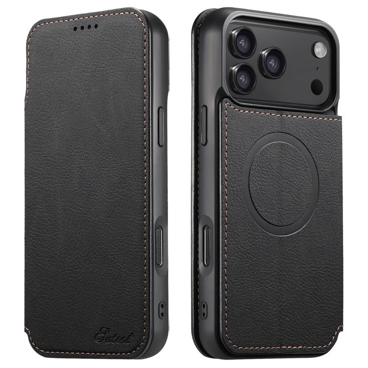 Levně SUTENI RETRO Zaklápěcí pouzdro s MagSafe pro Apple iPhone 17 Pro Max černé