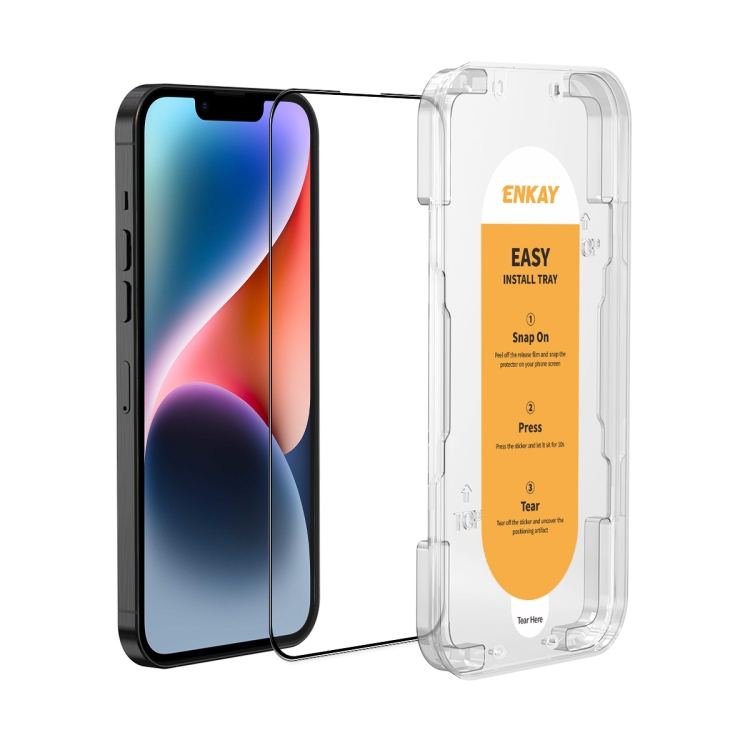 Levně ENKAY 3D Tvrzené ochranné sklo pro Apple iPhone 14