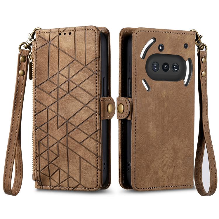 Levně GEOM Peněženkové pouzdro pro Nothing Phone (3a) hnědé