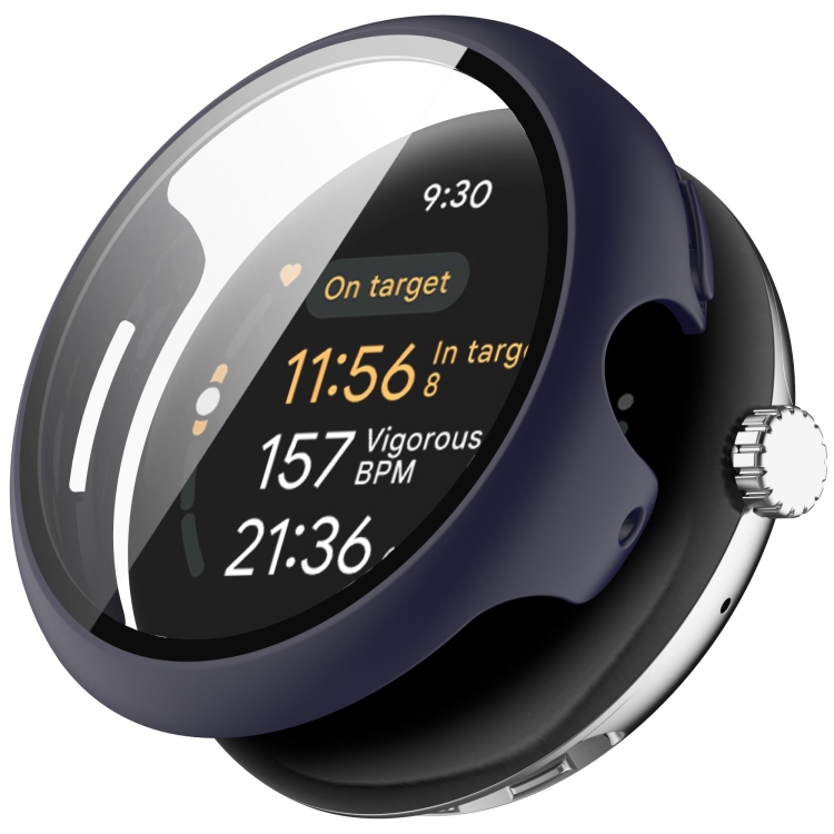 Levně PC FULL COVER Plastový kryt se sklem pro Google Pixel Watch 3 45mm tmavomodrý