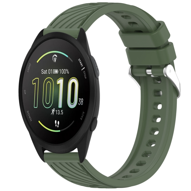Levně PRINTY Silikonový řemínek pro Garmin Forerunner 165 tmavě zelený