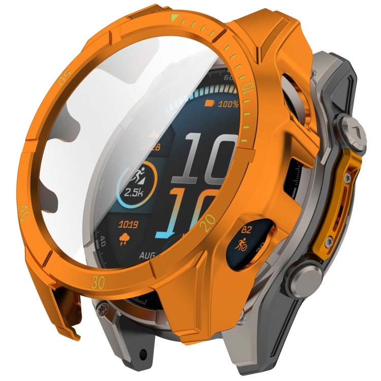 Levně LUNET FULL COVER Plastový kryt se sklem pro Garmin Fenix 8 AMOLED 51mm ORANGE GREEN