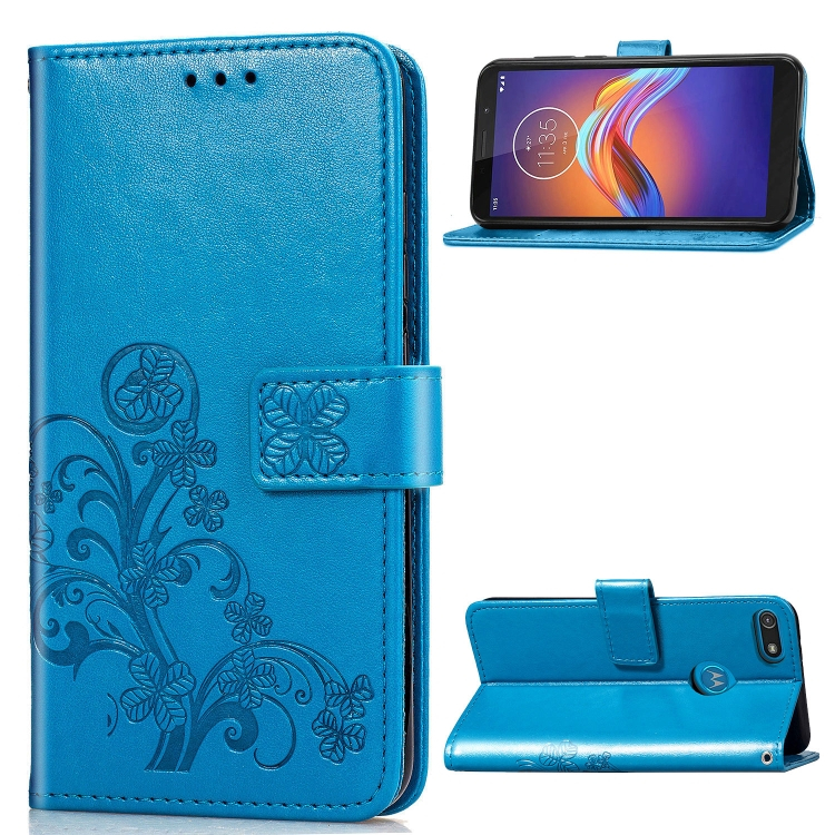 FORCELL ART Peňaženkový kryt Motorola Moto E6 Play FLOWERS modrý