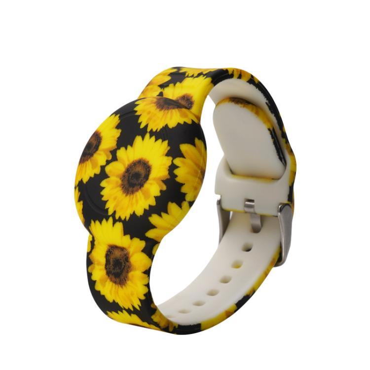 Levně ART Silikonový řemínek pro Apple AirTag SUNFLOWER